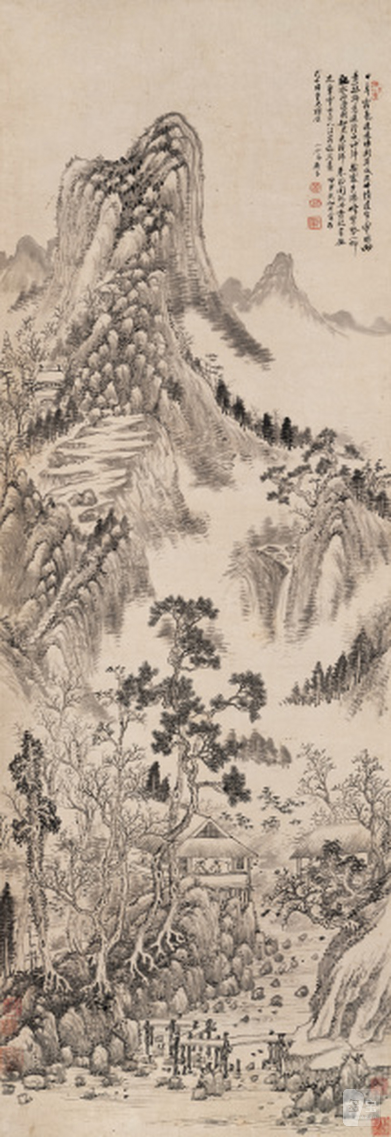 黄 易（1744-1802） 仿曹云西诗意图 - 图1